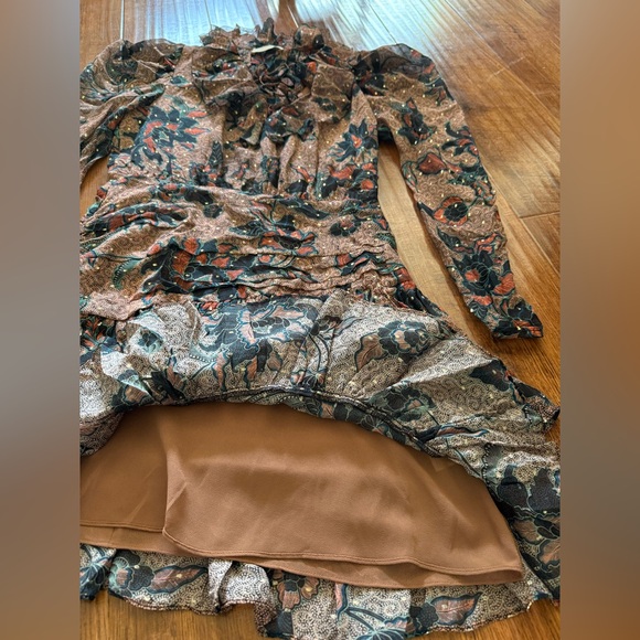 Ulla Johnson Cecily Ruffled Printed Fil Coupé Silk Blend Chiffon Mini Dress Sz:6 - Picture 12 of 16